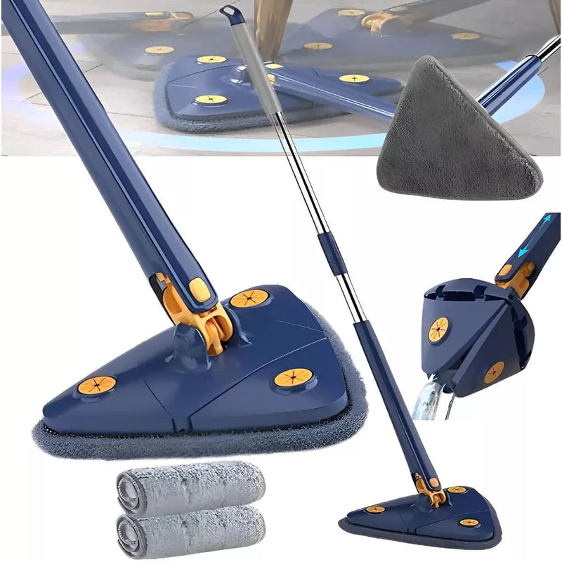 DAFUSHOP 360° Rotating Mop Window Cleaner Rotating Triangular Cleaning Mop Floor Glass Ceiling Broom Cleaning Clean Tool