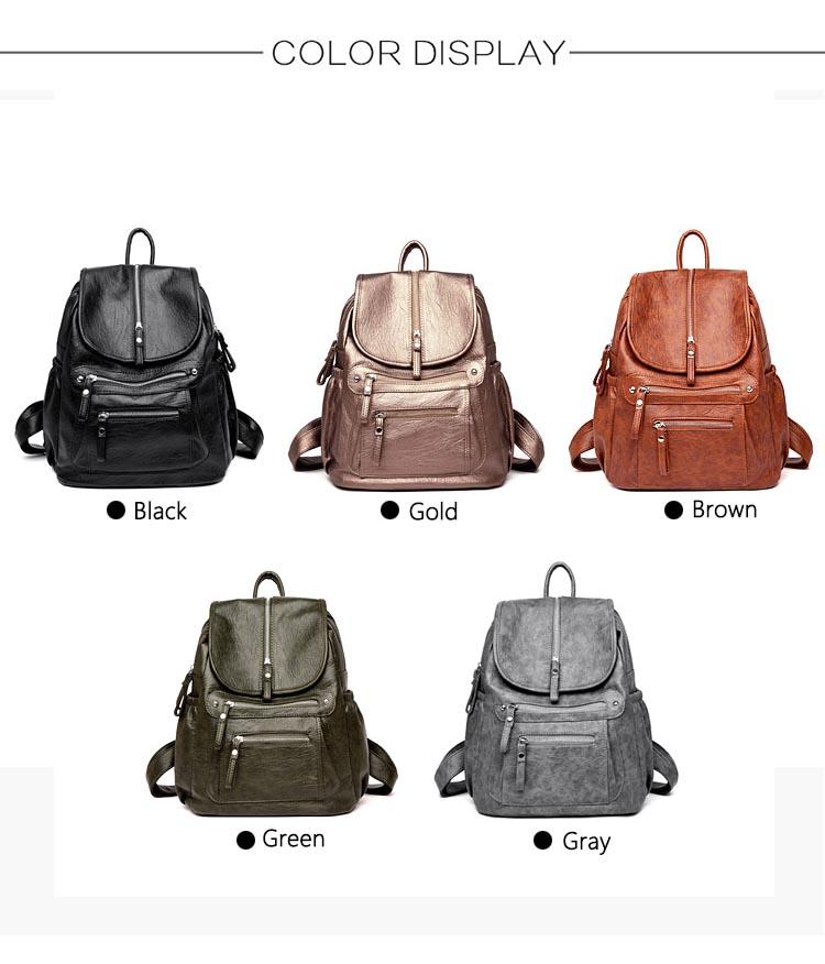 Casual Leather Backpack