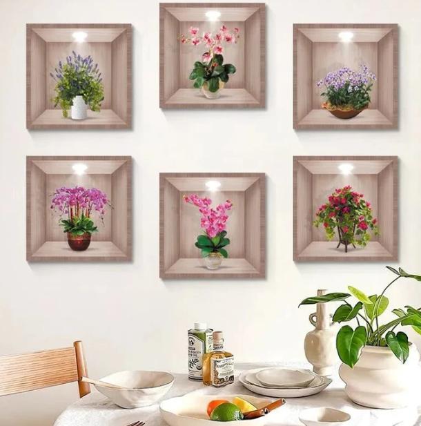 3D Plant Pot Decorative Sticker