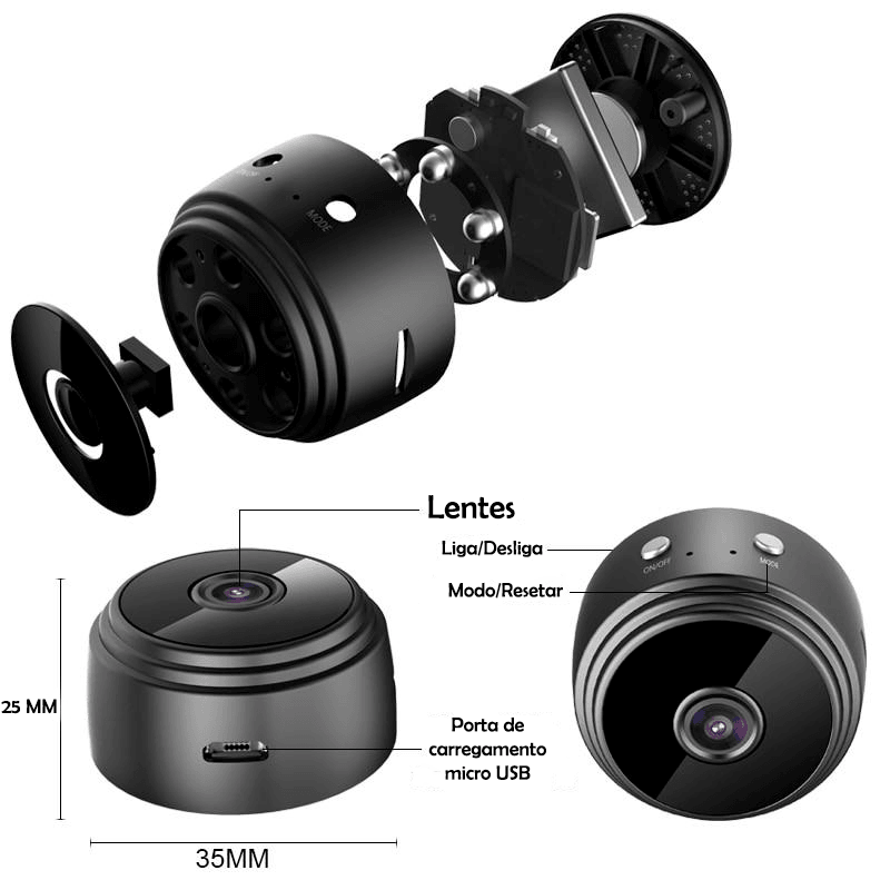 HF Mini Magnetic Spy Camera Full HD Pro