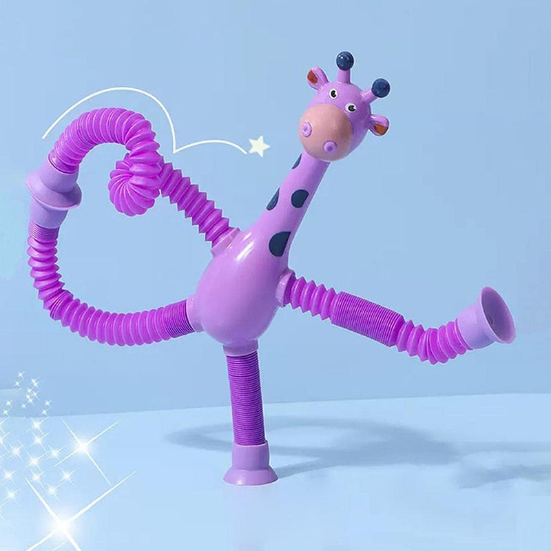 Children's Suction Cup Toy Pop-up Telescopic Giraffe Tube Squeeze Anxiety Toy Children's Squeeze Toy