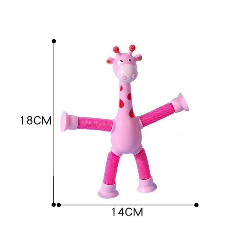 Children's Suction Cup Toy Pop-up Telescopic Giraffe Tube Squeeze Anxiety Toy Children's Squeeze Toy